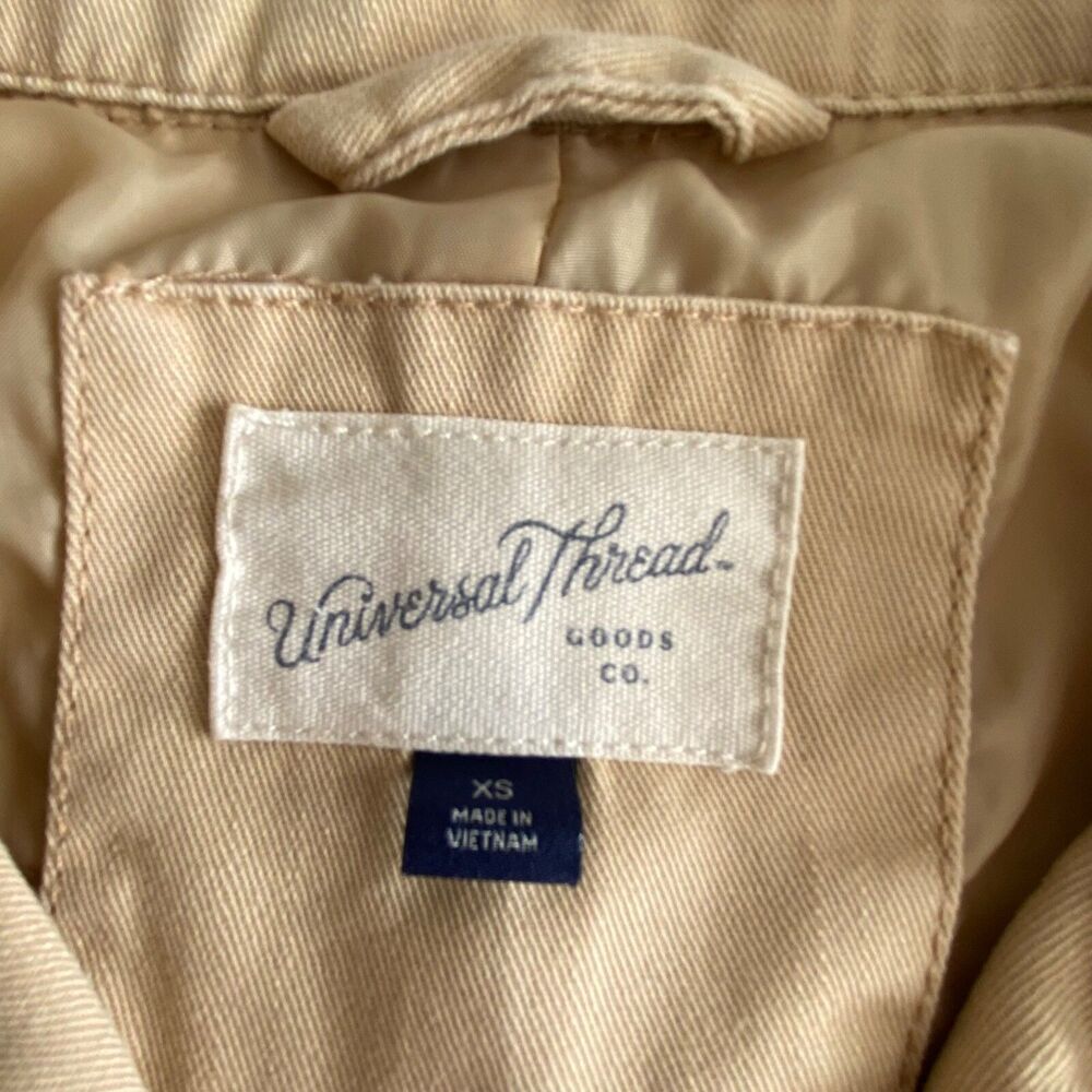 Universal Thread Women's XS Beige Utility Jacket Collared Button Front Casual - Picture 3 of 16